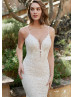 Ivory Allover Lace Open Back Graceful Wedding Dress